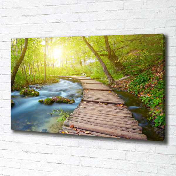 Union Rustic Pfad Im Wald Kunstdrucke Auf Leinwand Wayfair De